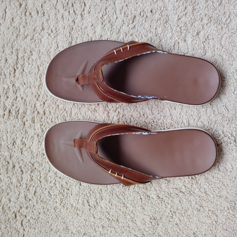 NEW Johnnie-O Leather Flip Flops